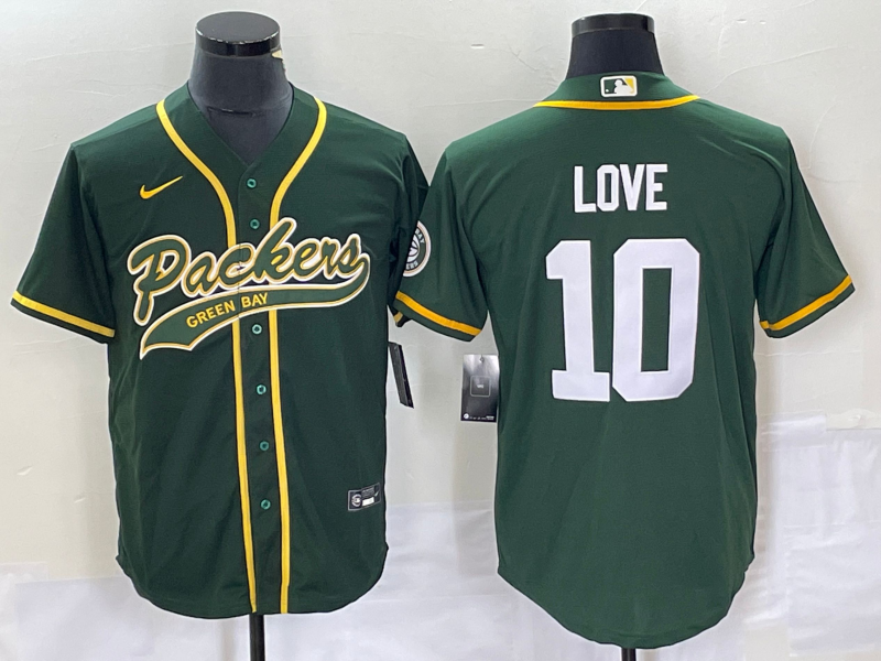 Men's Green Bay Packers Jordan Love #10 Green Jersey Joint Edition